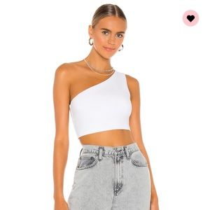 Susana Monaco One Shoulder Crop Top in Sugar